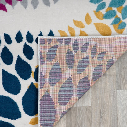 Tappeto moderno con cerchi floreali della World Rug Gallery