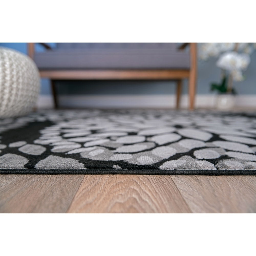 Tappeto moderno con cerchi floreali della World Rug Gallery