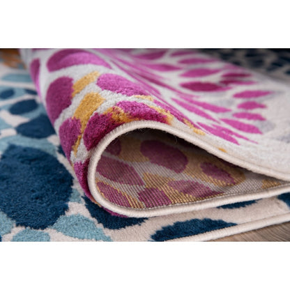 Tappeto moderno con cerchi floreali della World Rug Gallery