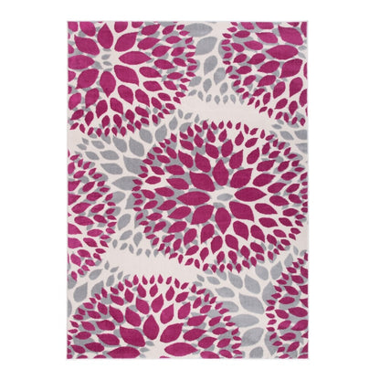 Tappeto moderno con cerchi floreali della World Rug Gallery