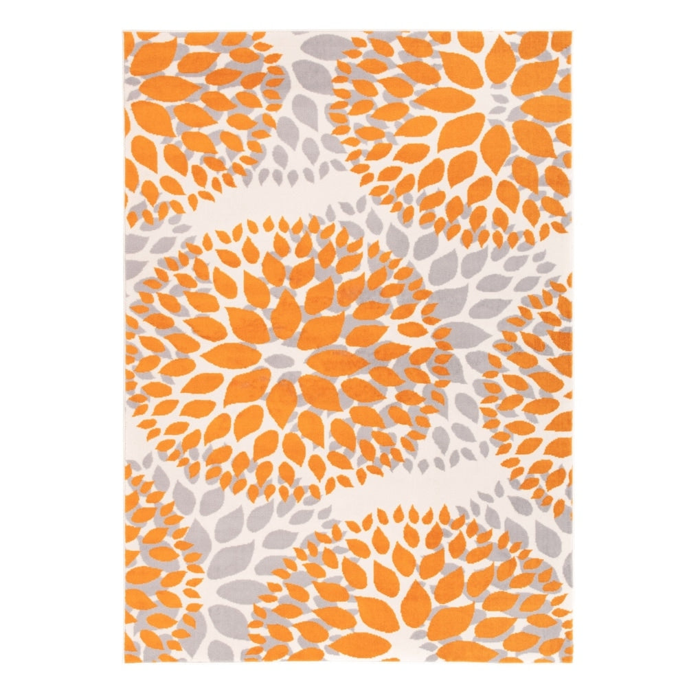 Tappeto moderno con cerchi floreali della World Rug Gallery