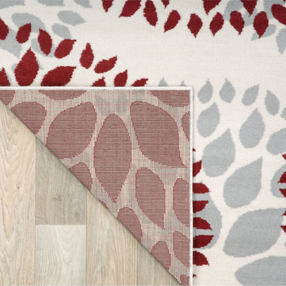 Tappeto moderno con cerchi floreali della World Rug Gallery