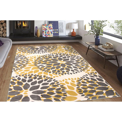 Tappeto moderno con cerchi floreali della World Rug Gallery