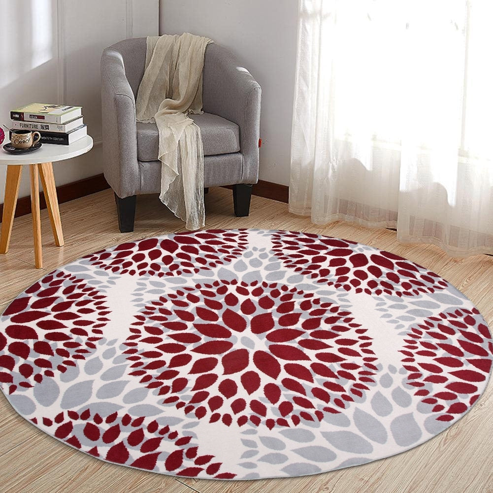 Tappeto moderno con cerchi floreali della World Rug Gallery