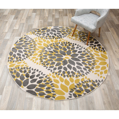 Tappeto moderno con cerchi floreali della World Rug Gallery