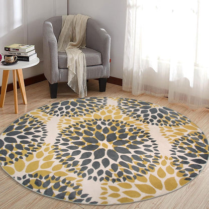 Tappeto moderno con cerchi floreali della World Rug Gallery