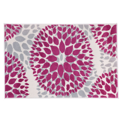 Tappeto moderno con cerchi floreali della World Rug Gallery