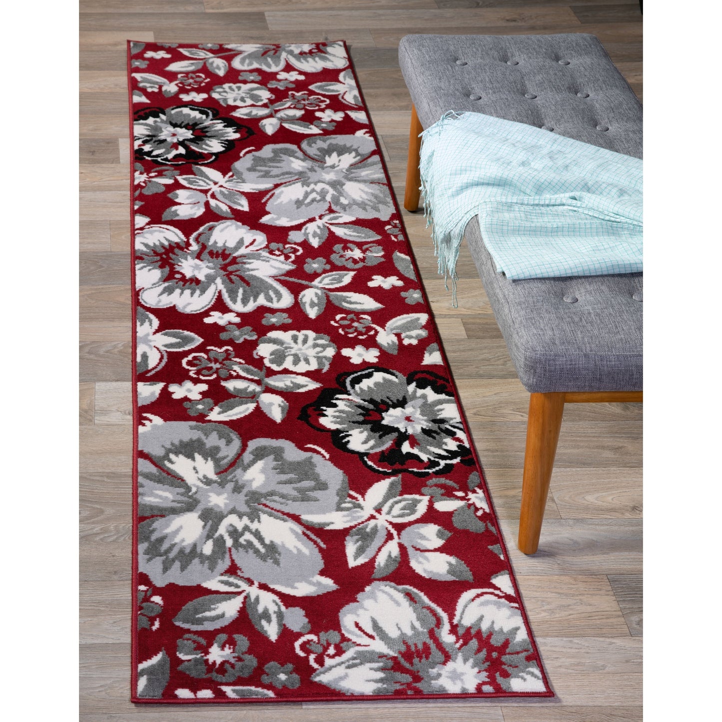 Tappeto moderno con motivo floreale della World Rug Gallery