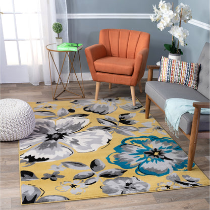 Tappeto moderno con motivo floreale della World Rug Gallery