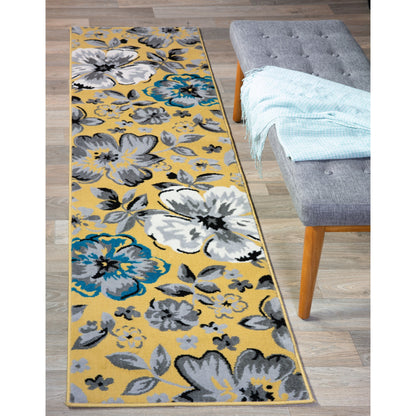 Tappeto moderno con motivo floreale della World Rug Gallery