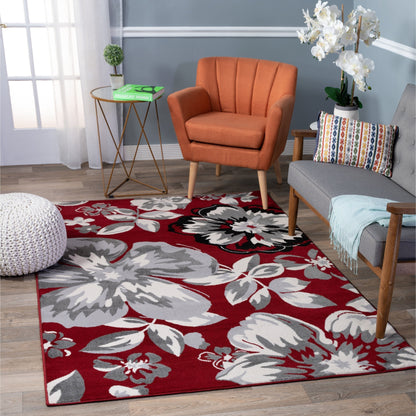 Tappeto moderno con motivo floreale della World Rug Gallery