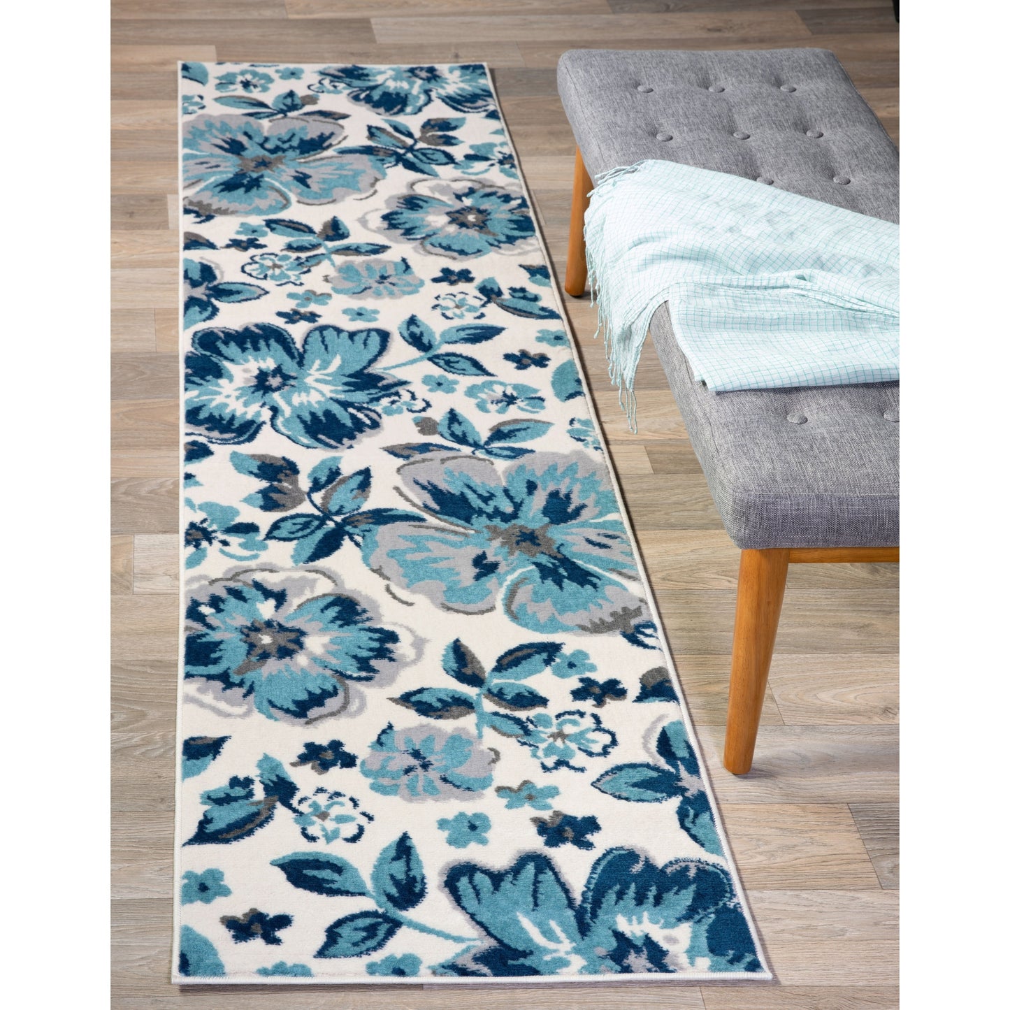 Tappeto moderno con motivo floreale della World Rug Gallery