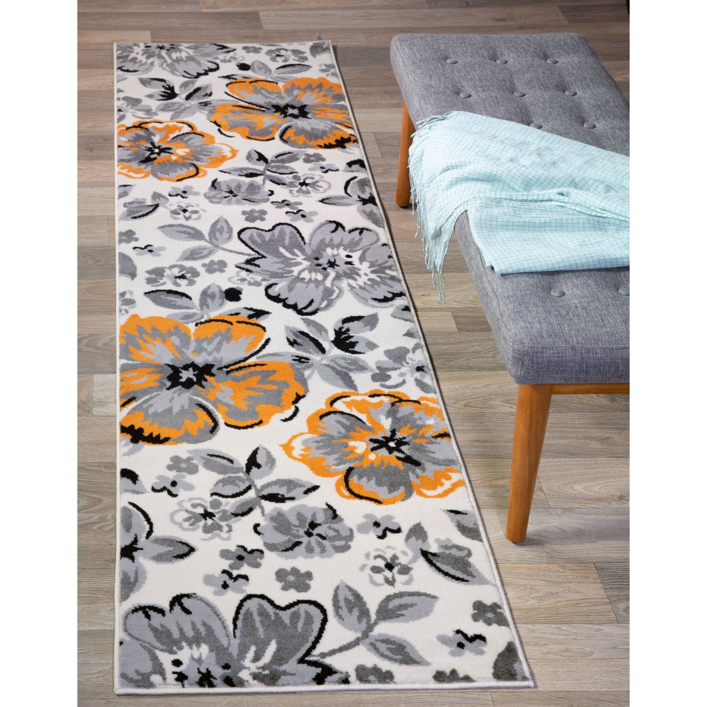 Tappeto moderno con motivo floreale della World Rug Gallery