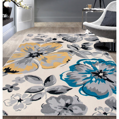 Tappeto moderno con motivo floreale della World Rug Gallery