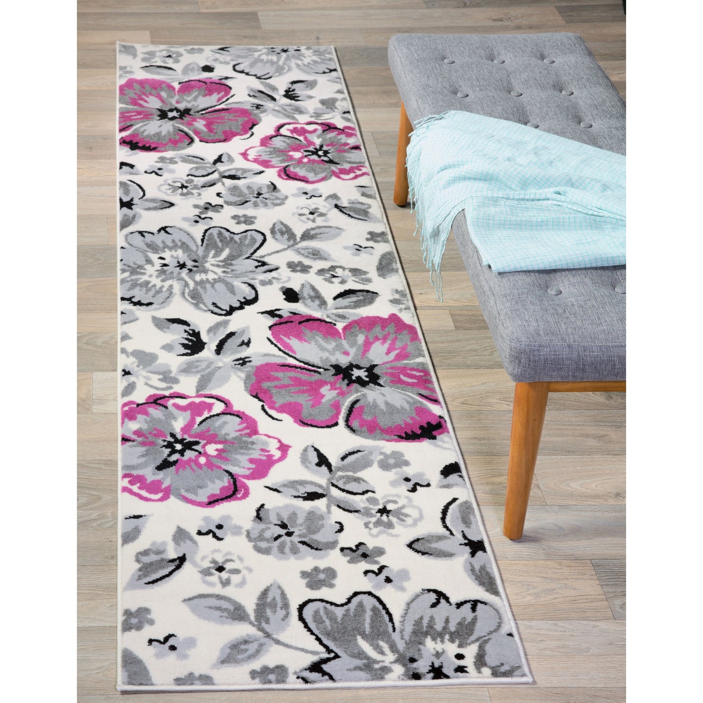Tappeto moderno con motivo floreale della World Rug Gallery
