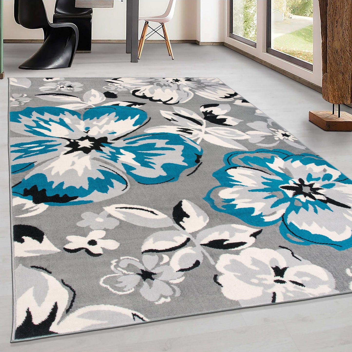 Tappeto moderno con motivo floreale della World Rug Gallery
