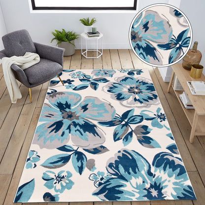 Tappeto moderno con motivo floreale della World Rug Gallery