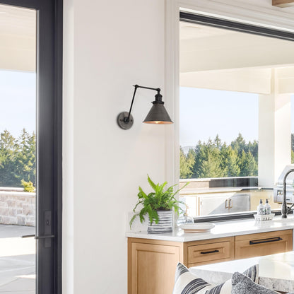 Set di 2 moderne luci a braccio oscillante regolabili, applique da parete cablate e con spina