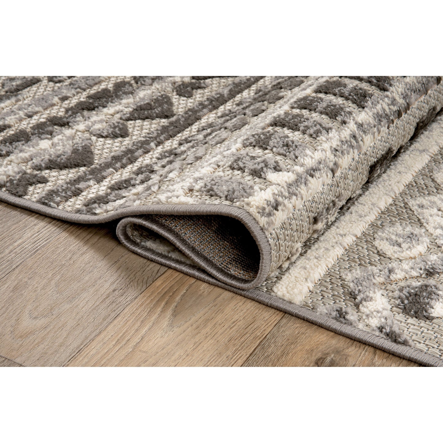 Tappeto per interni/esterni con strisce moderne e motivi geometrici sbiaditi della World Rug Gallery