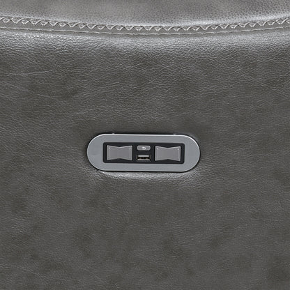 Divano reclinabile in pelle pieno fiore Steve Silver Newport Power