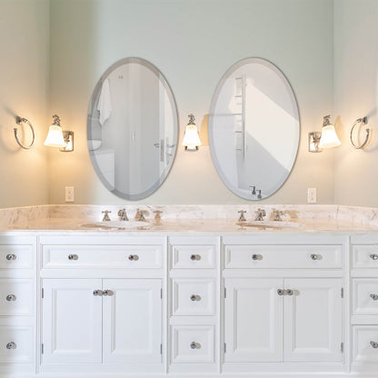 Specchio ovale Wells senza cornice bisellato