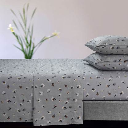 Set di lenzuola con tasche extra profonde stampate in morbida flanella di cotone da 170 g/m²