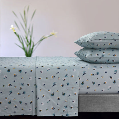 Set di lenzuola con tasche extra profonde stampate in morbida flanella di cotone da 170 g/m²