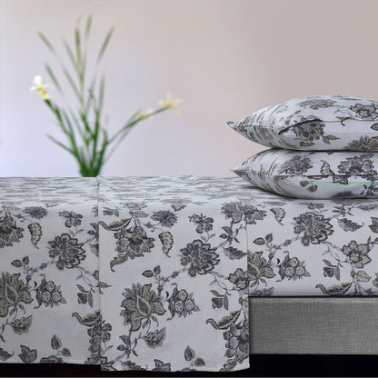 Set di lenzuola con tasche extra profonde stampate in morbida flanella di cotone da 170 g/m²