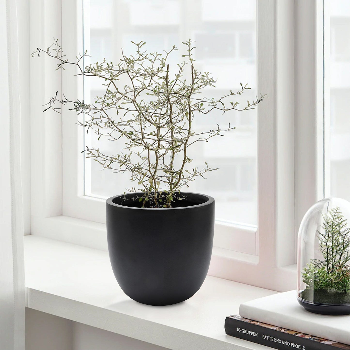 Fioriera rotonda conica in MgO, per interni ed esterni