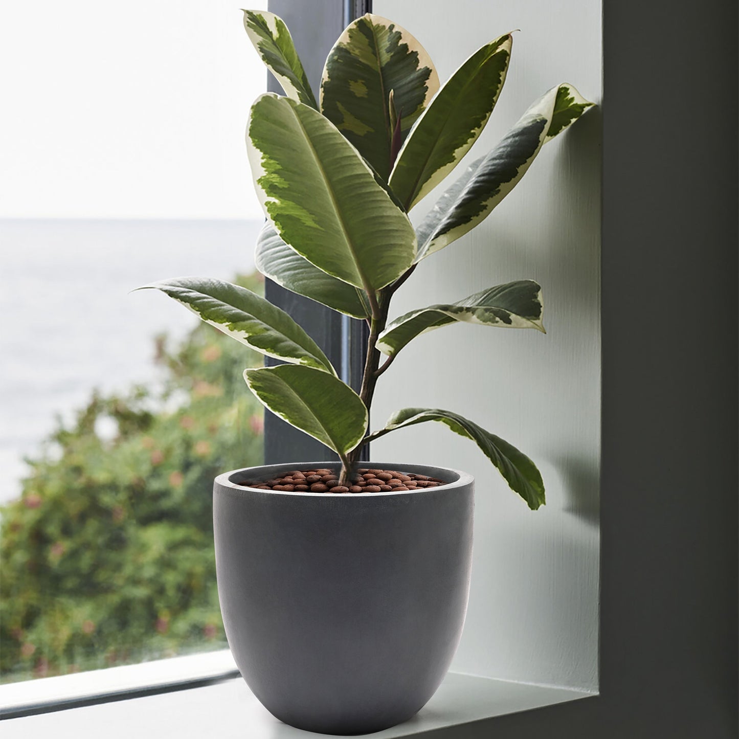 Fioriera rotonda conica in MgO, per interni ed esterni