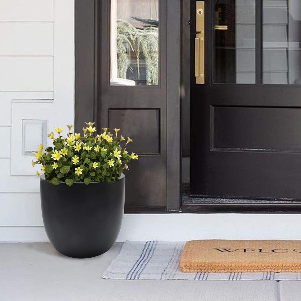 Fioriera rotonda conica in MgO, per interni ed esterni