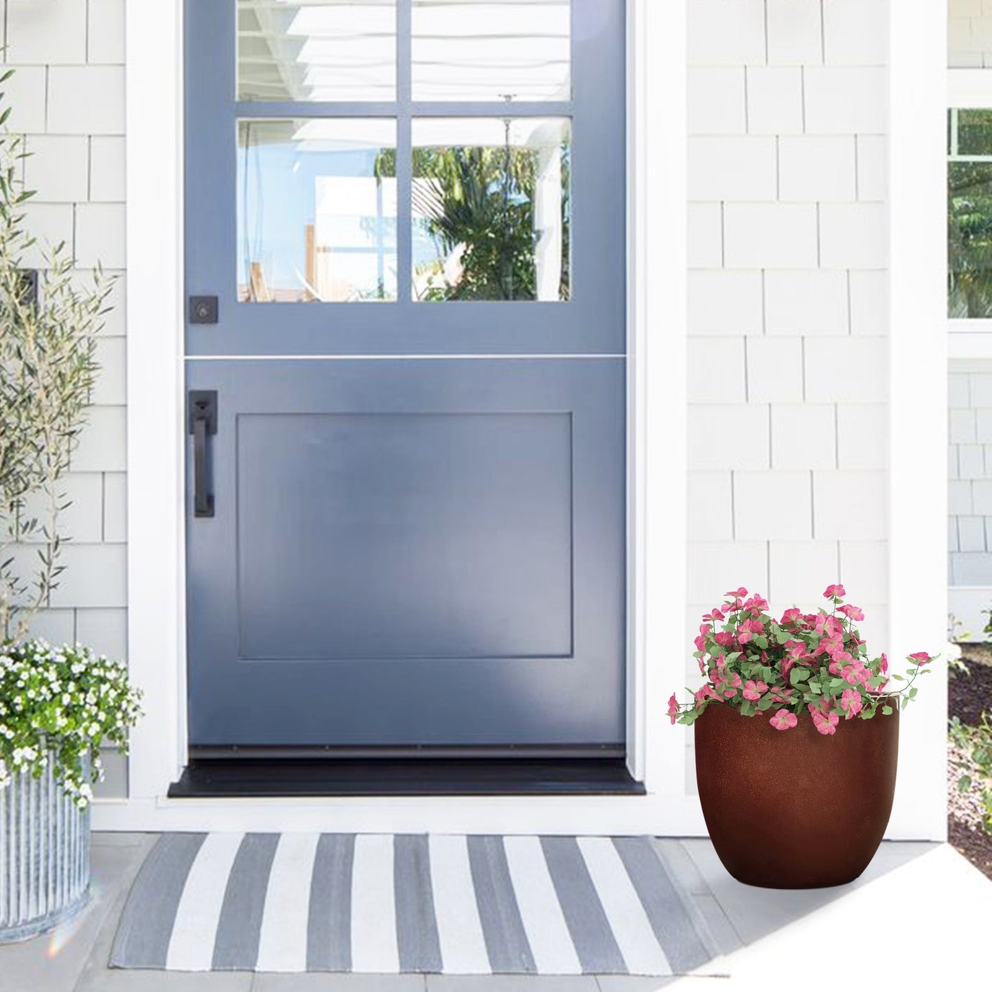 Fioriera rotonda conica in MgO, per interni ed esterni