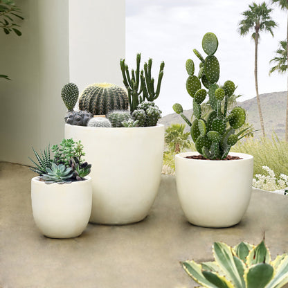 Fioriera rotonda conica in MgO, per interni ed esterni