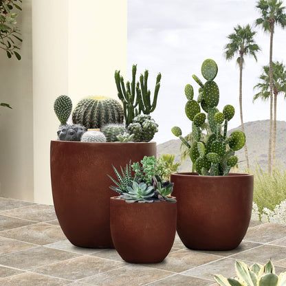 Fioriera rotonda conica in MgO, per interni ed esterni