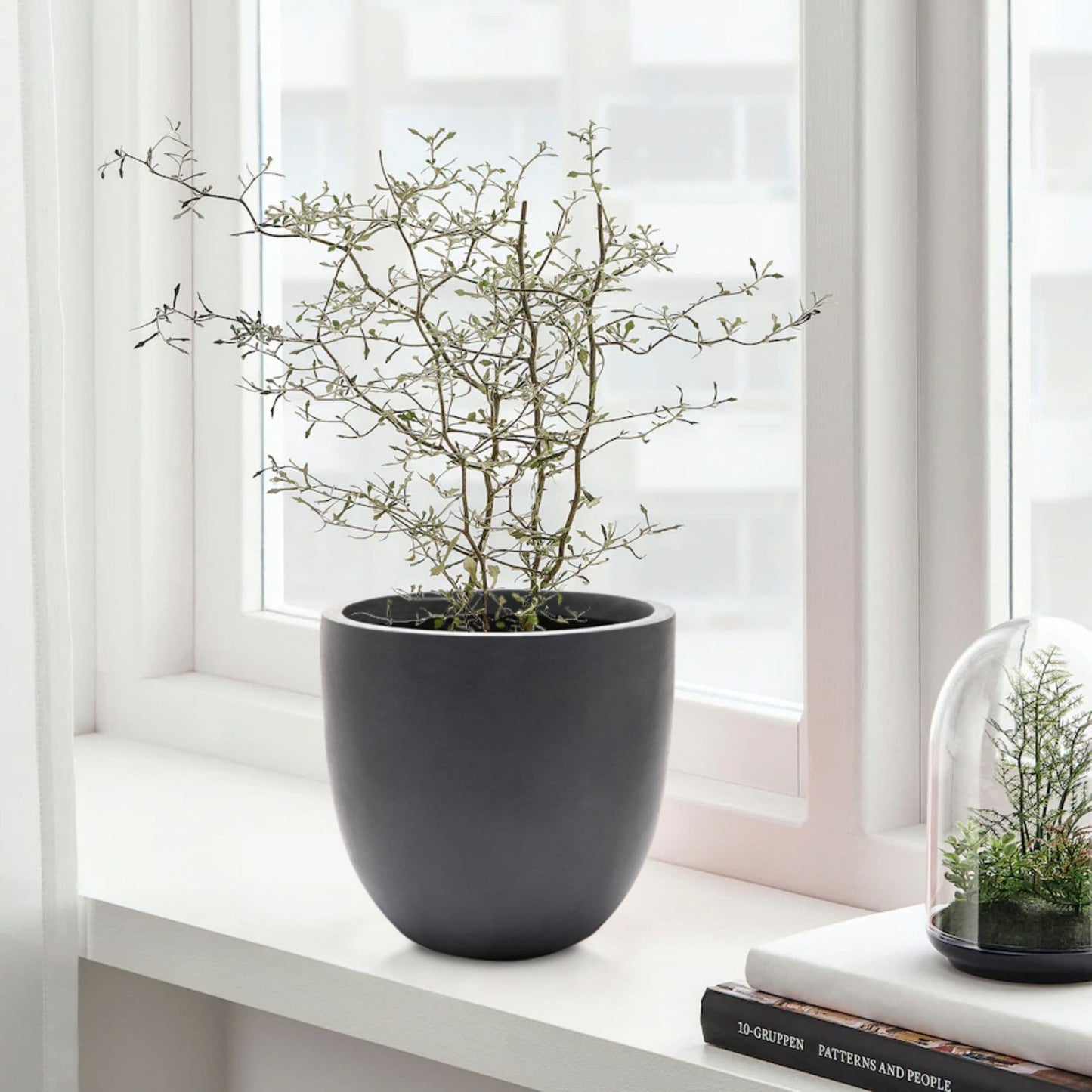 Fioriera rotonda conica in MgO, per interni ed esterni