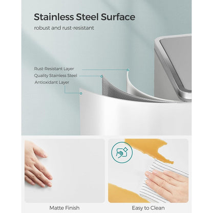 Pattumiera doppia SONGMICS, 2 bidoni della spazzatura da 8 galloni, acciaio inossidabile