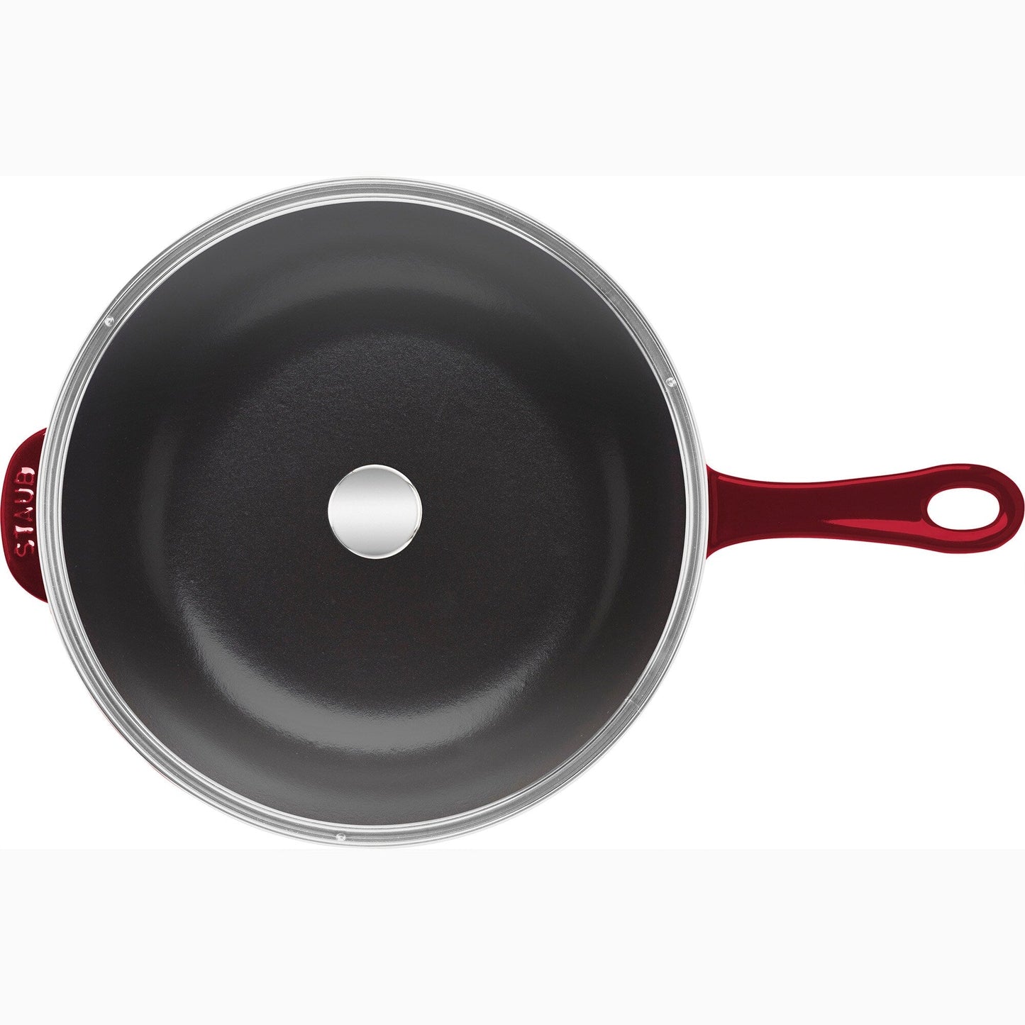 STAUB Padella in ghisa da 2,9 qt con coperchio in vetro