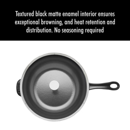 STAUB Padella in ghisa da 2,9 qt con coperchio in vetro