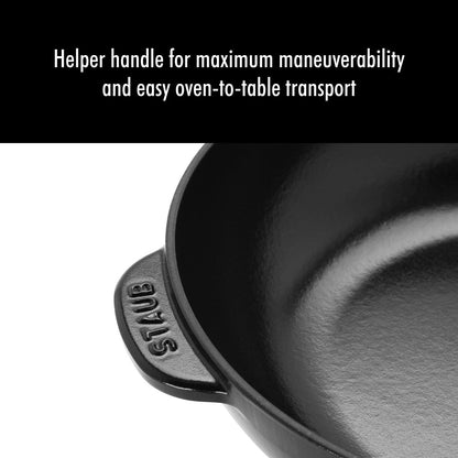 STAUB Padella in ghisa da 2,9 qt con coperchio in vetro