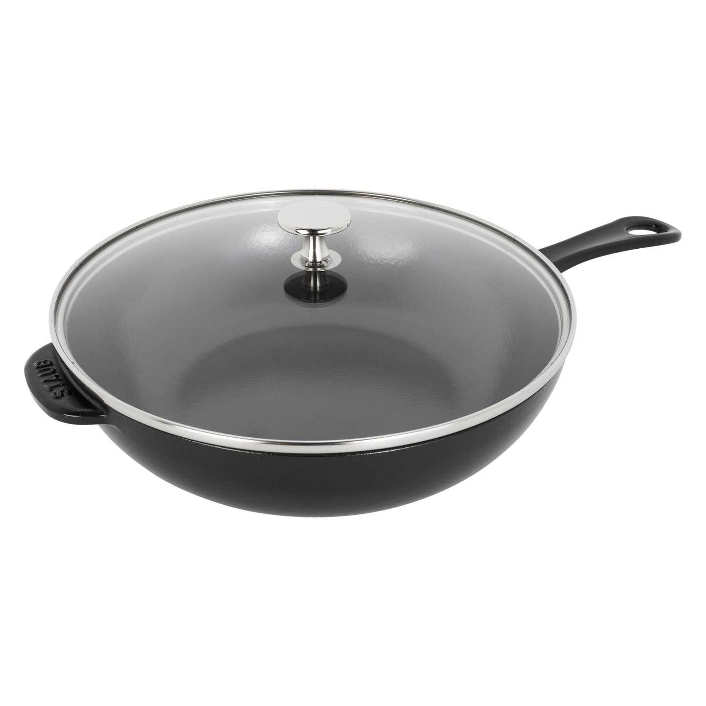 STAUB Padella in ghisa da 2,9 qt con coperchio in vetro