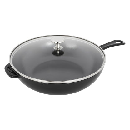 STAUB Padella in ghisa da 2,9 qt con coperchio in vetro