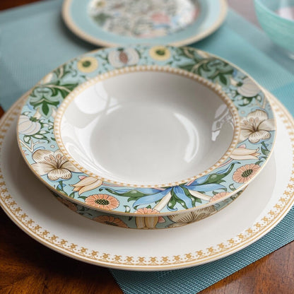 STP Goods Morris Garden Bone China Dinnerware Set da 24 per 6 persone