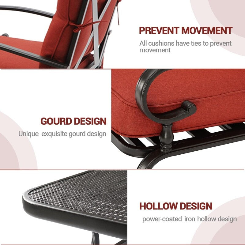 SUNCROWN 4 pezzi mobili da esterno patio set da conversazione divano a due posti