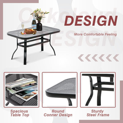 Set da conversazione per esterni SUNCROWN da 5 pezzi, panca da giardino e 2 sedie a sdraio con 2 tavolini da caffè