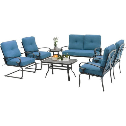 Set da conversazione per patio con mobili da esterno in metallo SUNCROWN da 7 pezzi