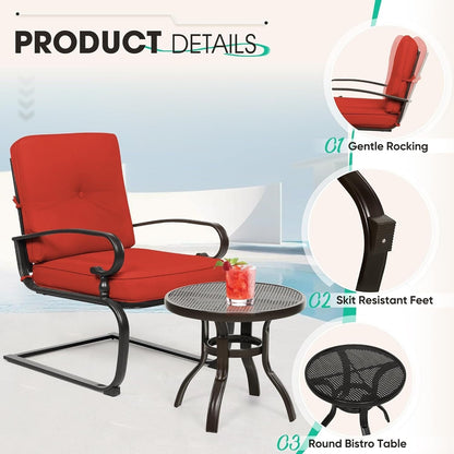 Set da conversazione per patio con mobili da esterno in metallo SUNCROWN da 7 pezzi