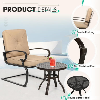 Set da conversazione per patio con mobili da esterno in metallo SUNCROWN da 7 pezzi