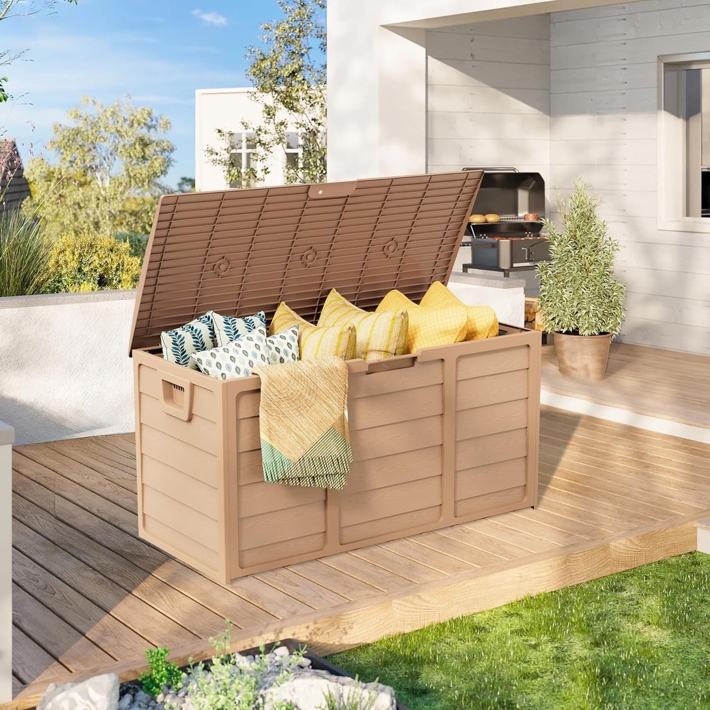 SUNCROWN 75-120 galloni di contenitore per esterni in resina resistente alle intemperie per mobili e forniture