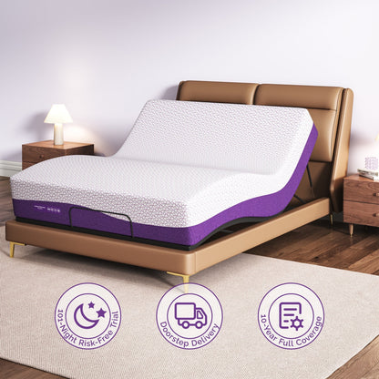 Materasso in memory foam con gel di rame, 14 pollici, di media rigidità, per alleviare la schiena e la pressione - Certificato CertiPUR-US