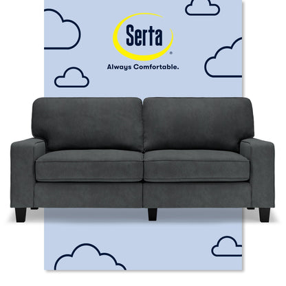 Divano Serta Palisades 73 Track Arm, in poliestere di facile manutenzione, con schienale morbido e cuscini di seduta a molle insacchettate.